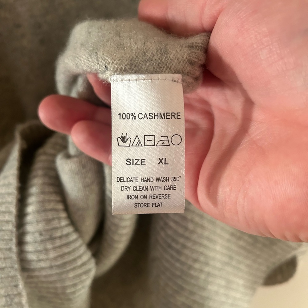 100% Cashmere Sweater Dress Grey XL - Picture 4 of 4